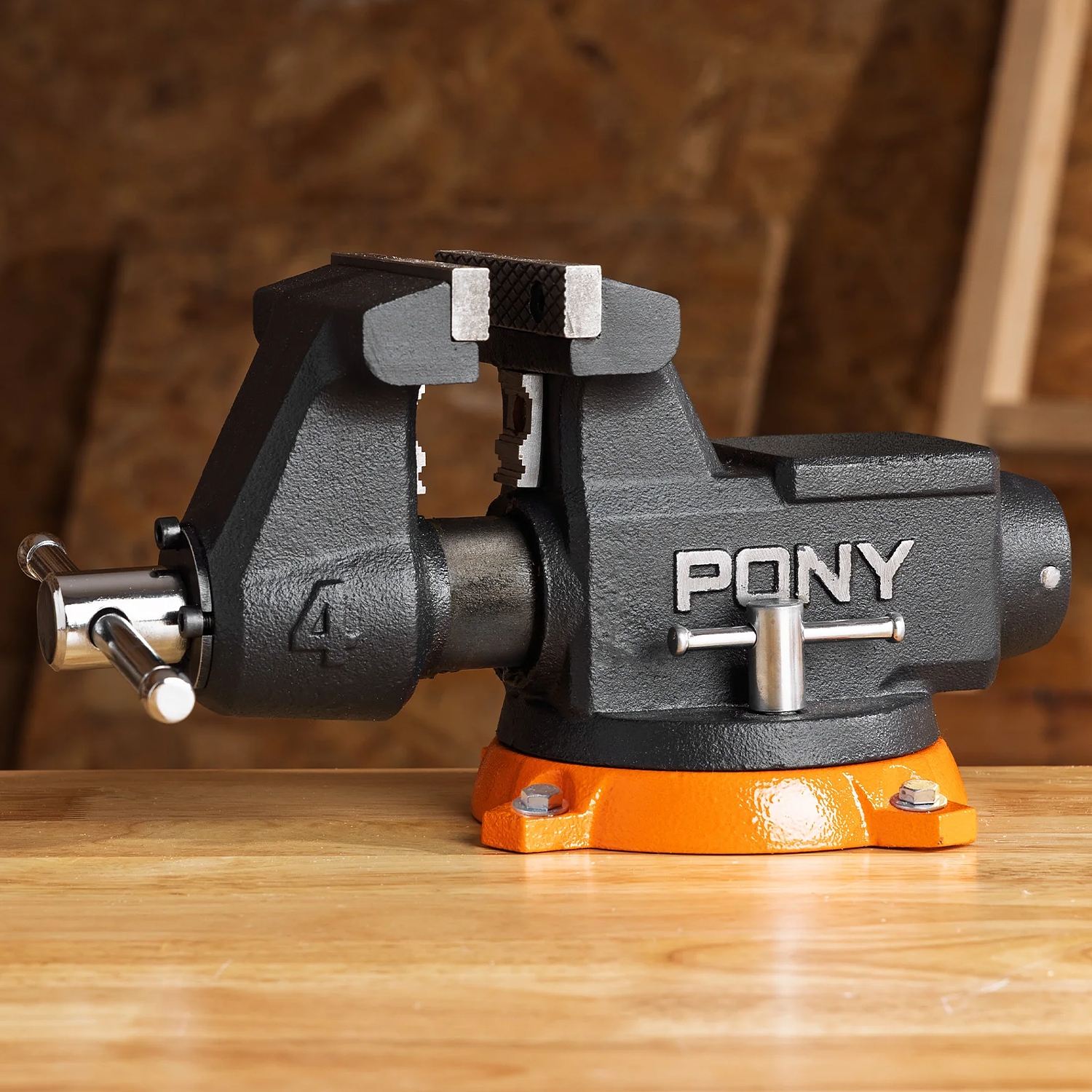 PONY 100mm (4') Pro Heavy-duty Swivel Base Bench Vise
