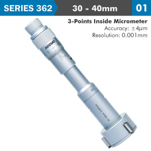 3 Points Inside Micrometer 30-40mm 0.004mm Acc. 0.005mm Grad.