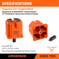 Jorgensen 3-in-1 Support Block 2pc For Parallel Clamps 3/4' Bench Top