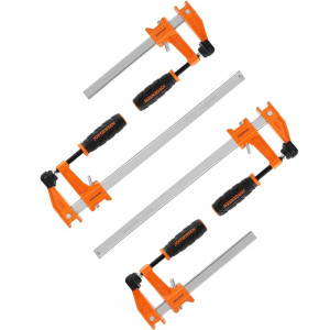 Jorgensen Medium Duty Steel Bar Clamp 4pc Set 2 X 150mm & 2 X 305mm