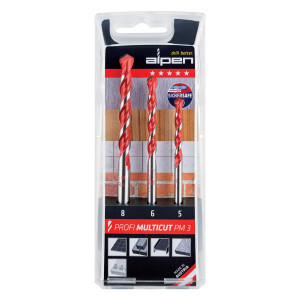 ALPEN Multicut Drill Bit Set 3 Piece 5.6.8 Mm