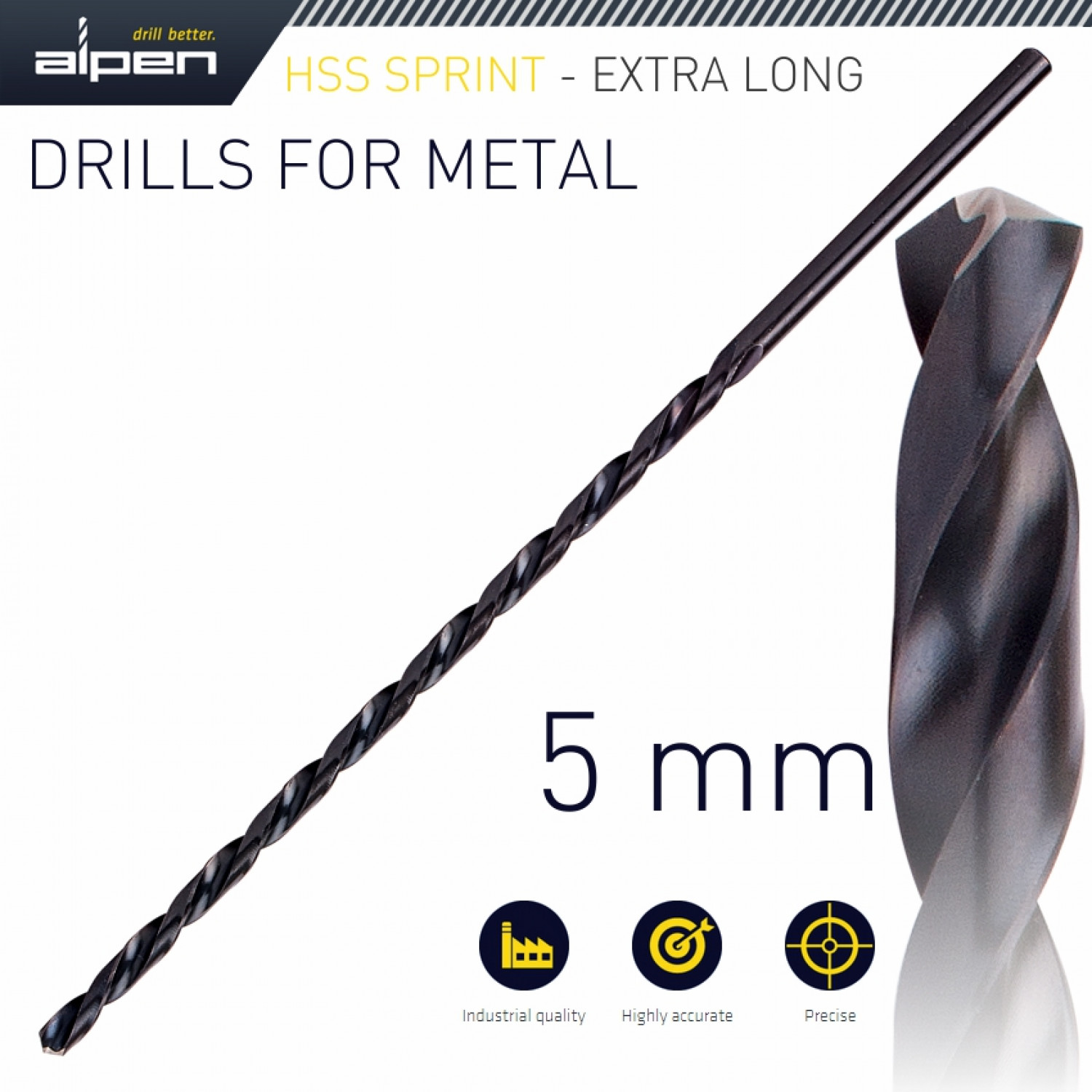 Hss Drill Bit 5mm 195 X 135 Extra Long