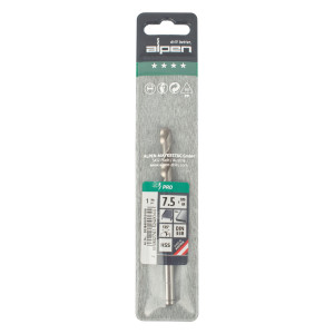 ALPEN Pro Hss 7.5mm Drill Din 338 Rn 135 Split Point Plastic Wallet