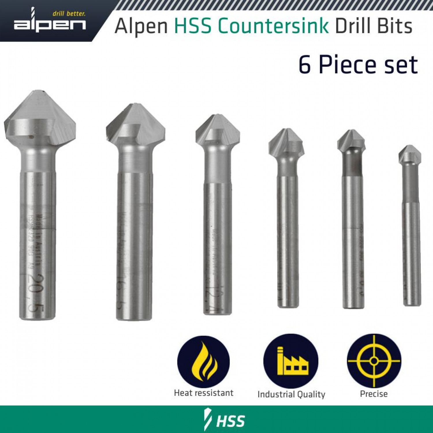 Hss Countersink Set 90 Different Partition 6 Pcs 6.3 8.3 10.4 16