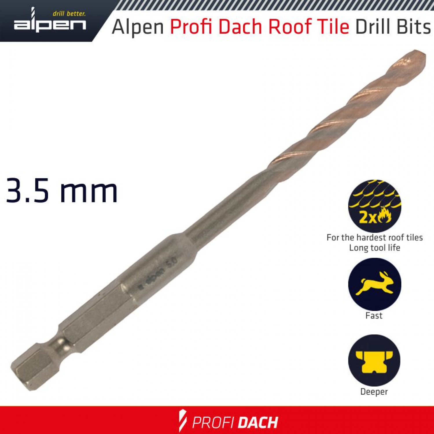 Roof Tile Drill Bit 3.5mm Bulk