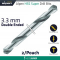 Hss Super Drill Bit Double Ended 3.3mm 2/pouch