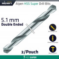 Hss Super Drill Bit Double Ended 5.1mm 2/pouch