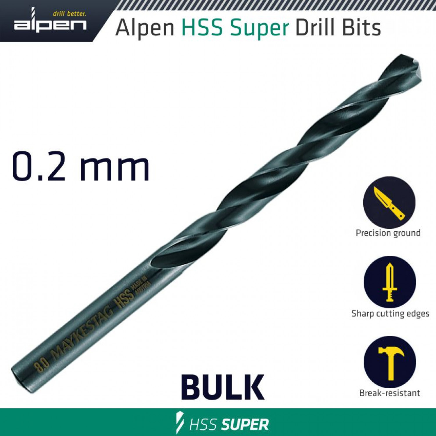 Hss Super Drill Bit 0.2mm Bulk