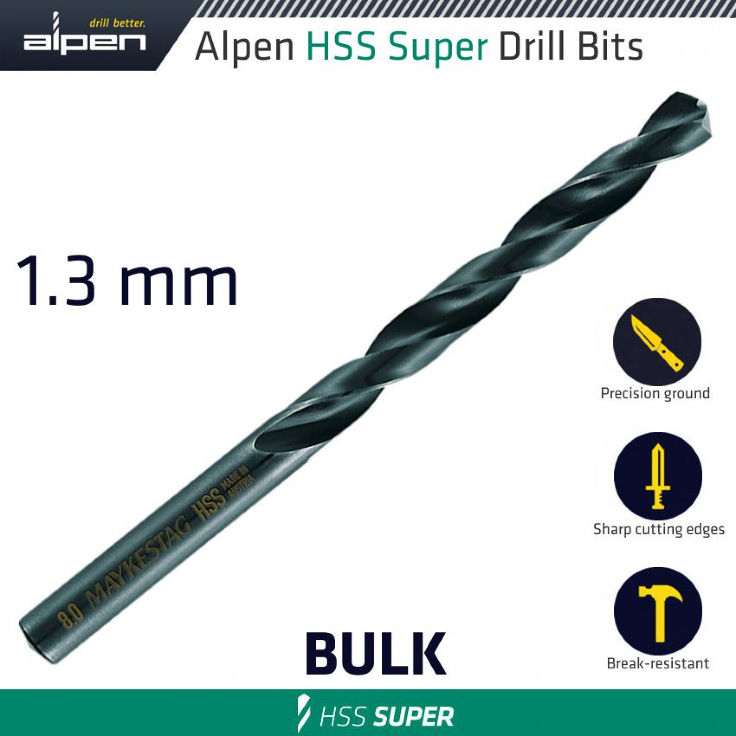 Hss Super Drill Bit 1.3mm Bulk