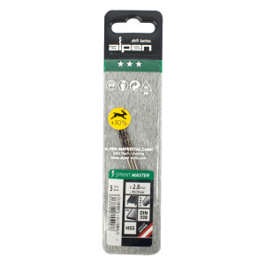 Hss Sprint Master 2.0mm X3 Sleeved Din338 ALPEN Drill Bit