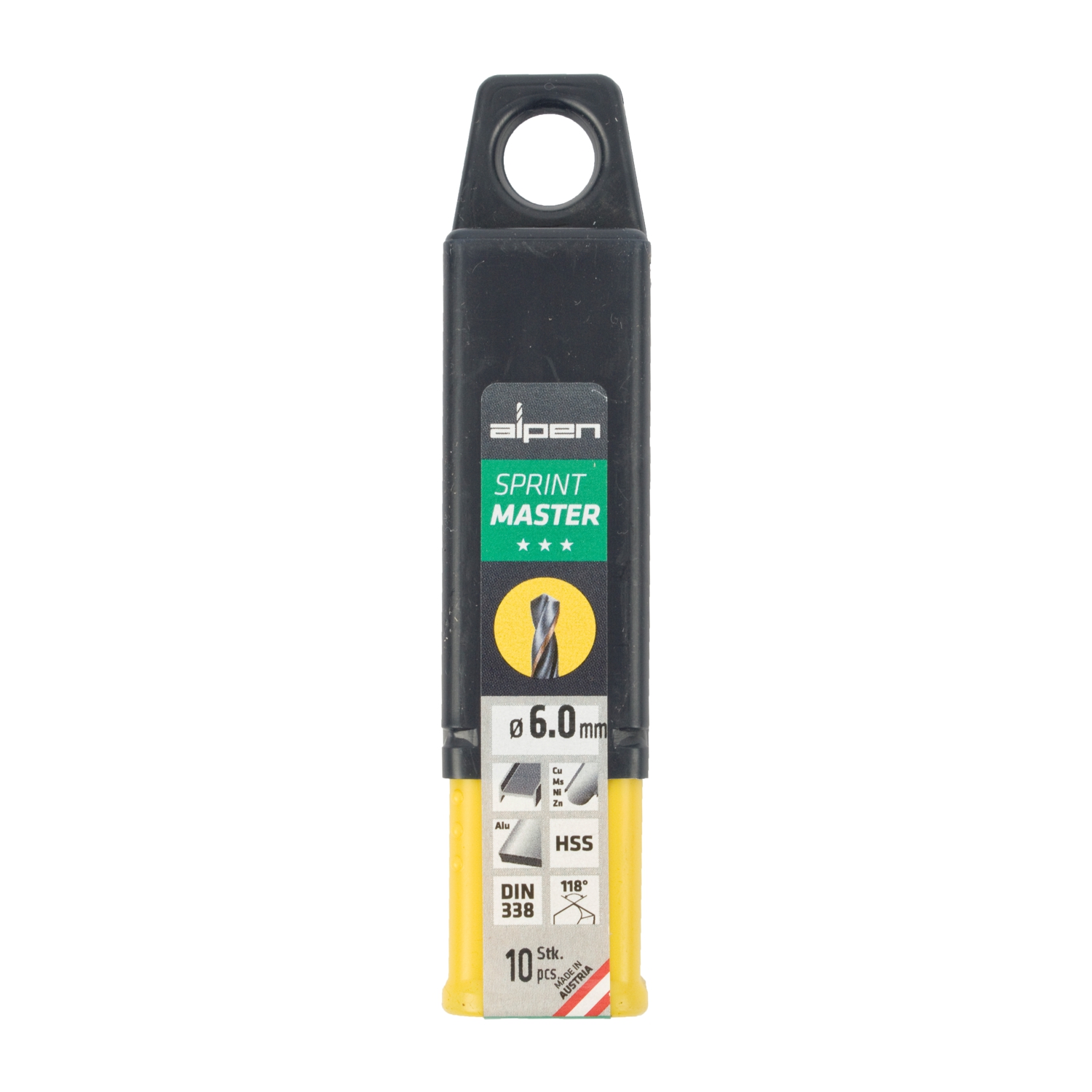 Hss Sprint Master 6.0mm 10-pack Hang Tag Din 338 ALPEN Drill Bits