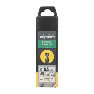 Hss Sprint Master 8.5mm 10-pack Hang Tag Din 338 ALPEN Drill Bits