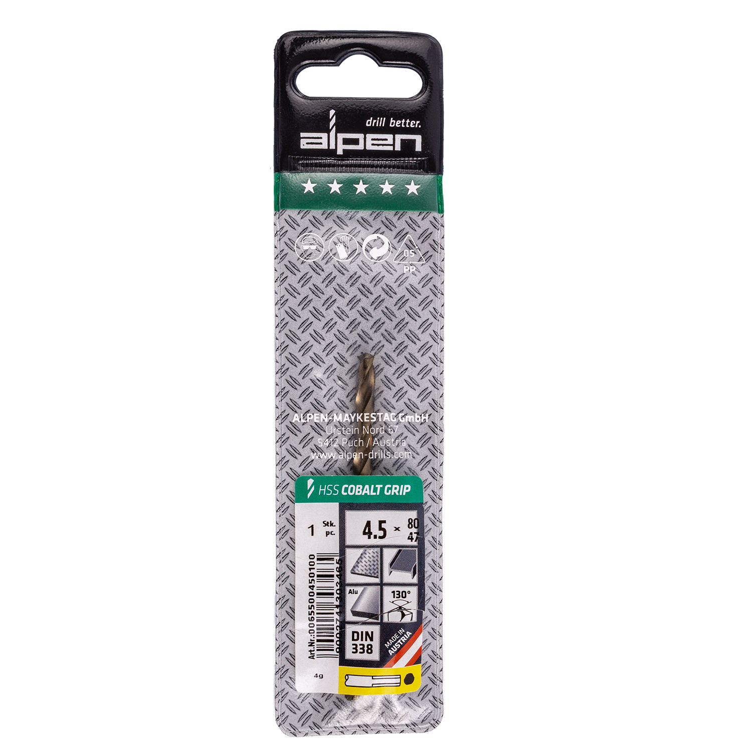 Hss Cobalt 4.5 Plw Grip 3-sided