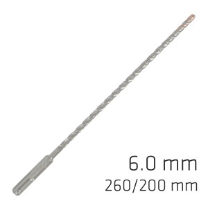 Force X 6.0 X 260/200 Sds-plus Rebar Drill Bit X4 Cutting Edges - Bulk