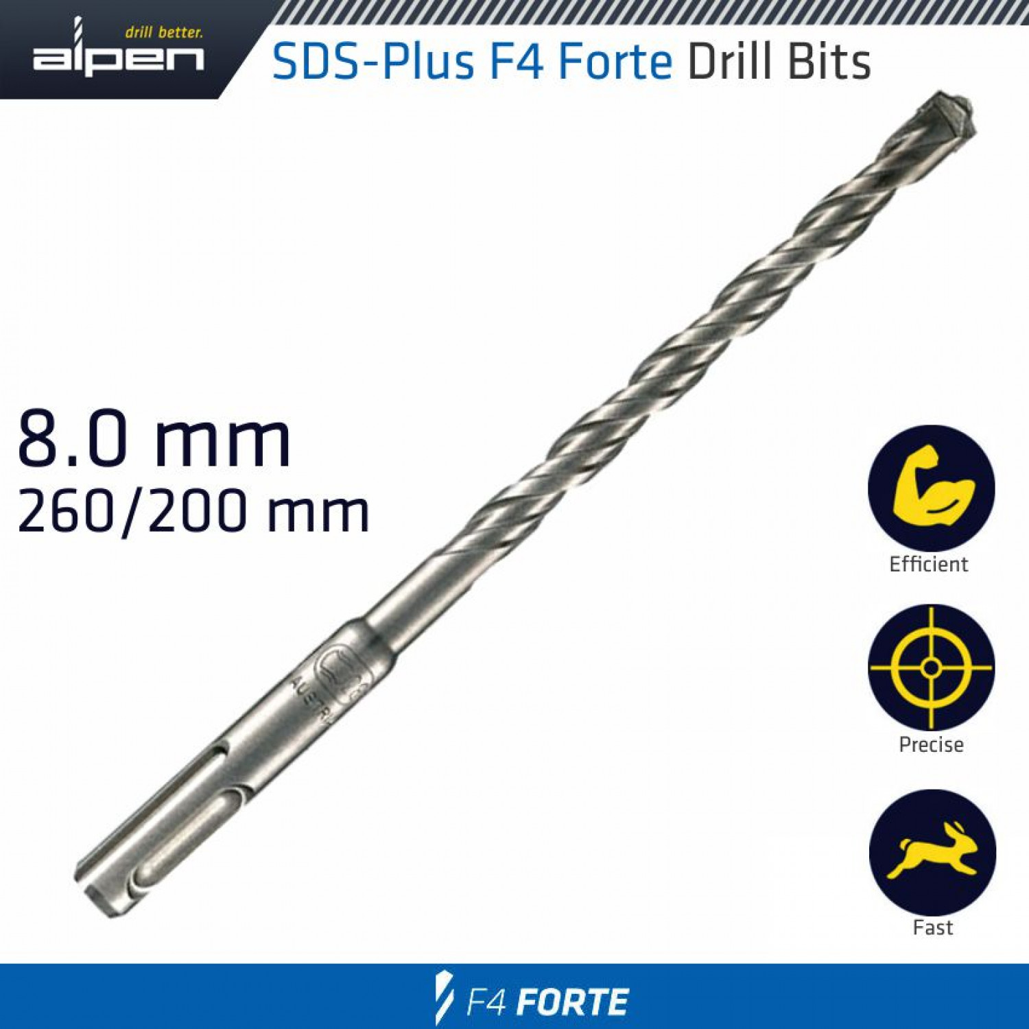 Sds Plus Bit 260 X 200mm 8mm Bulk