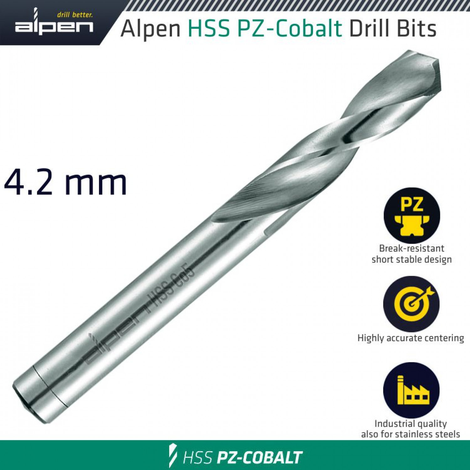 ALPEN Cobalt Drill Short Bulk 4.20mm