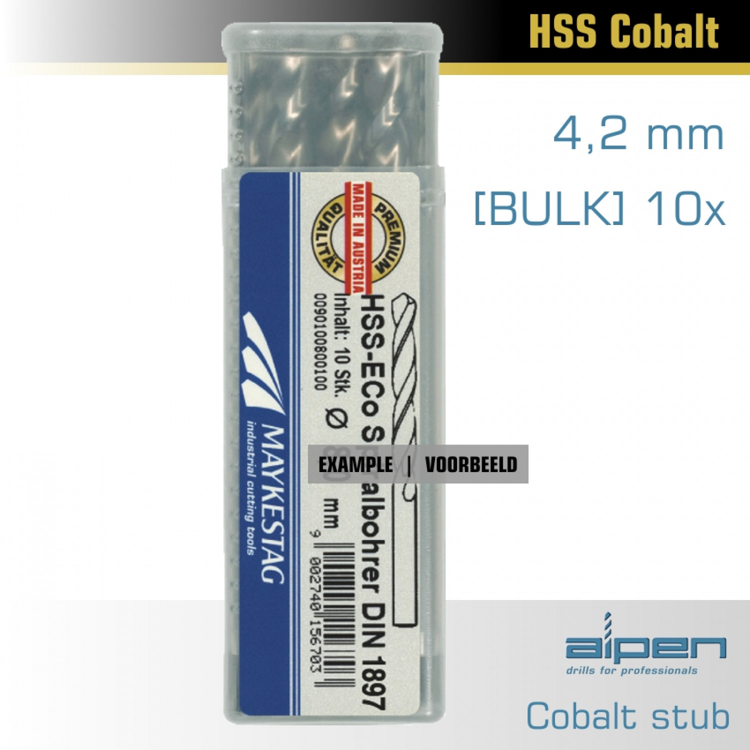 ALPEN Cobalt Drill Short Bulk 4.2mm