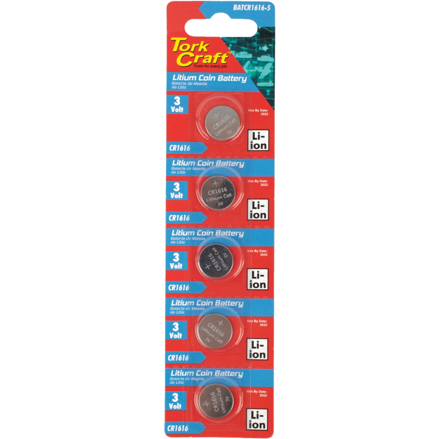 Battery Coin Cr1616 3v Lithium Coin X5 Pack (moq 20)