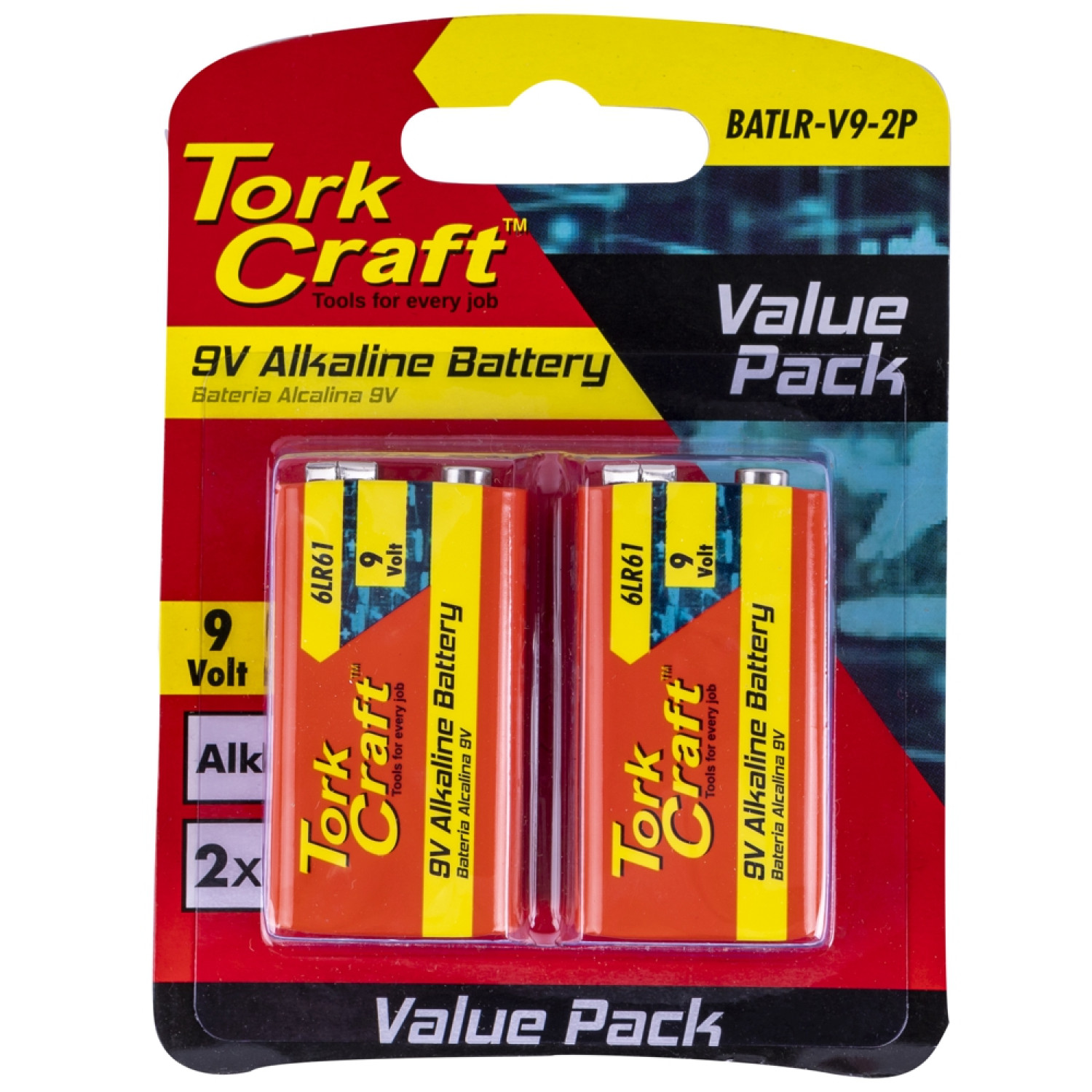 Battery 9v Alkaline X2 Per Card