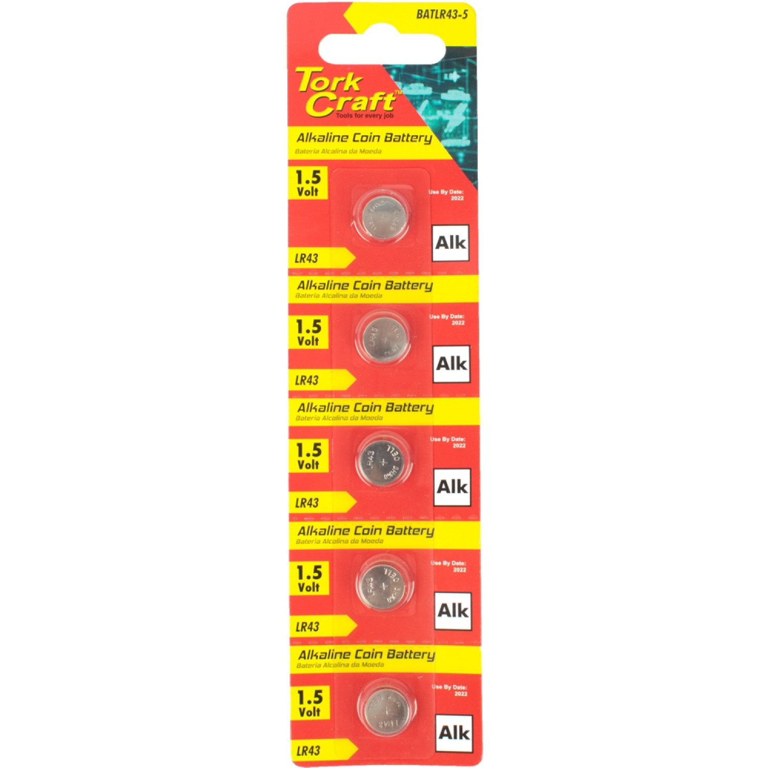 Battery Coin Lr43 Alkaline X5 Pack (moq 20) 11.6 &times; 4.2mm
