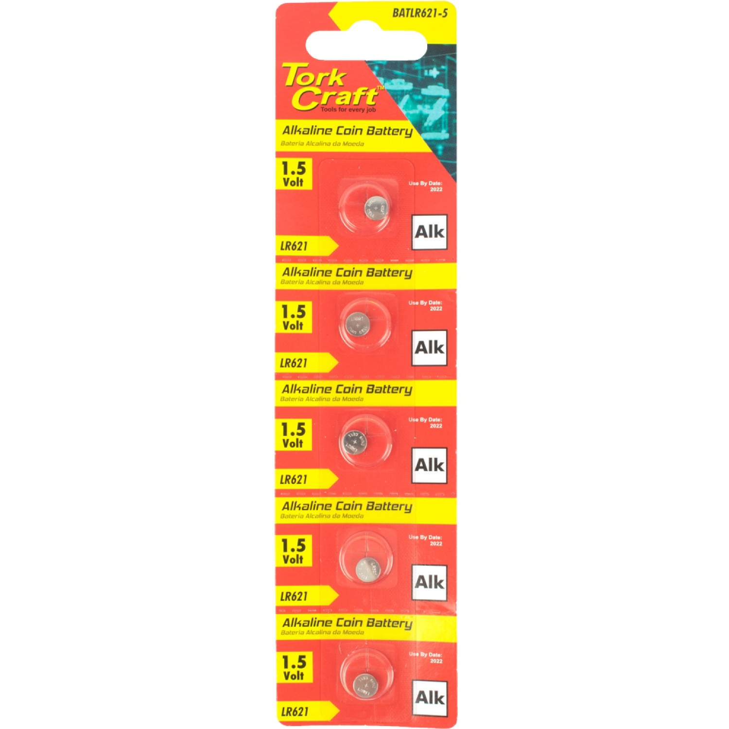 Lr621 Alkaline Coin Battery X5 Pack (moq 20)