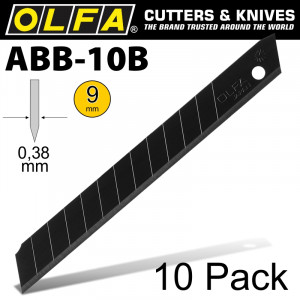 OLFA Blades Excel Black 10/pk Carded Ultra Sharp 9mm