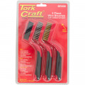 Soft Grip Wide Brush Set Brass Stainless Nylon In Blister Tcw