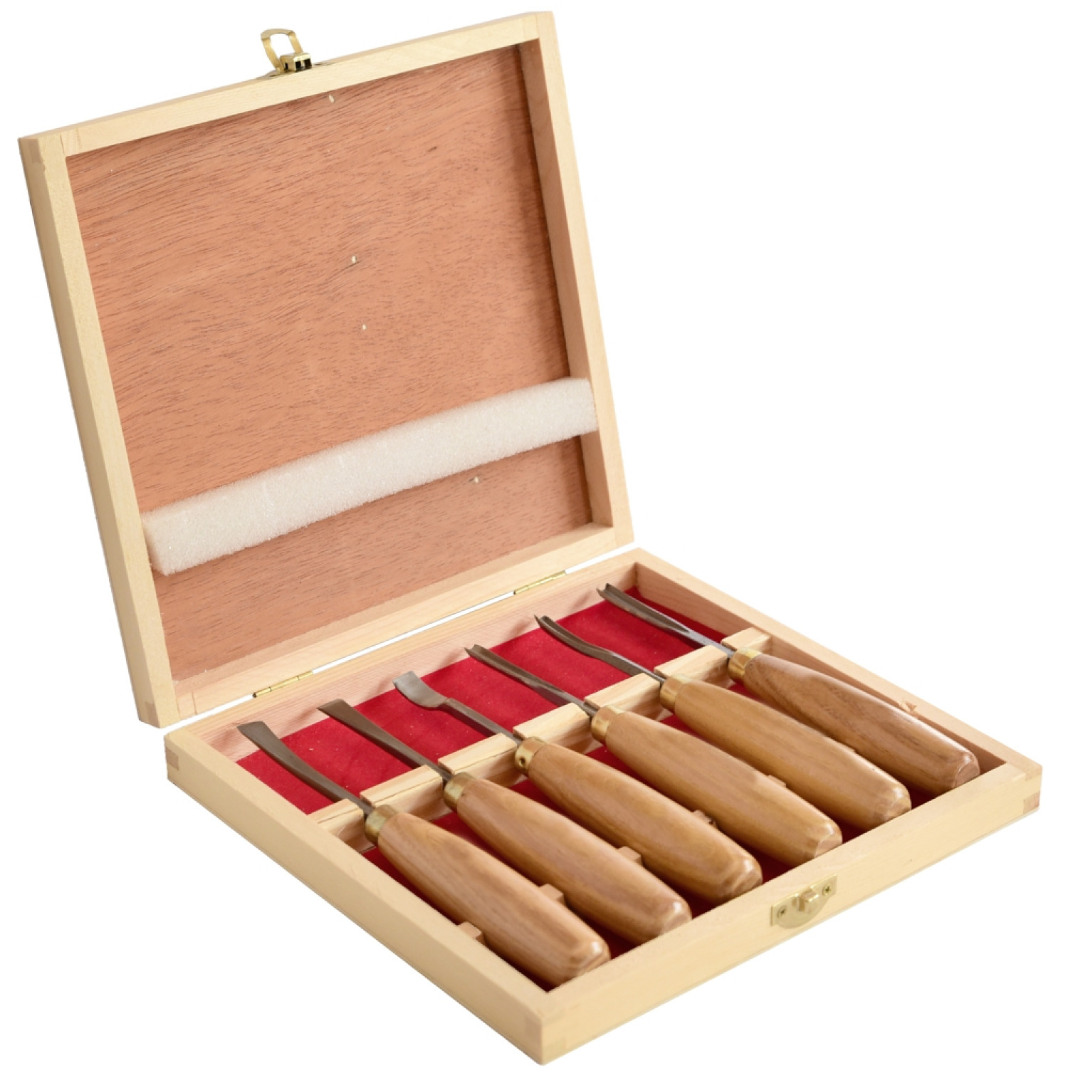Chisel Set Wood Carving 6 Piece Wooden Box