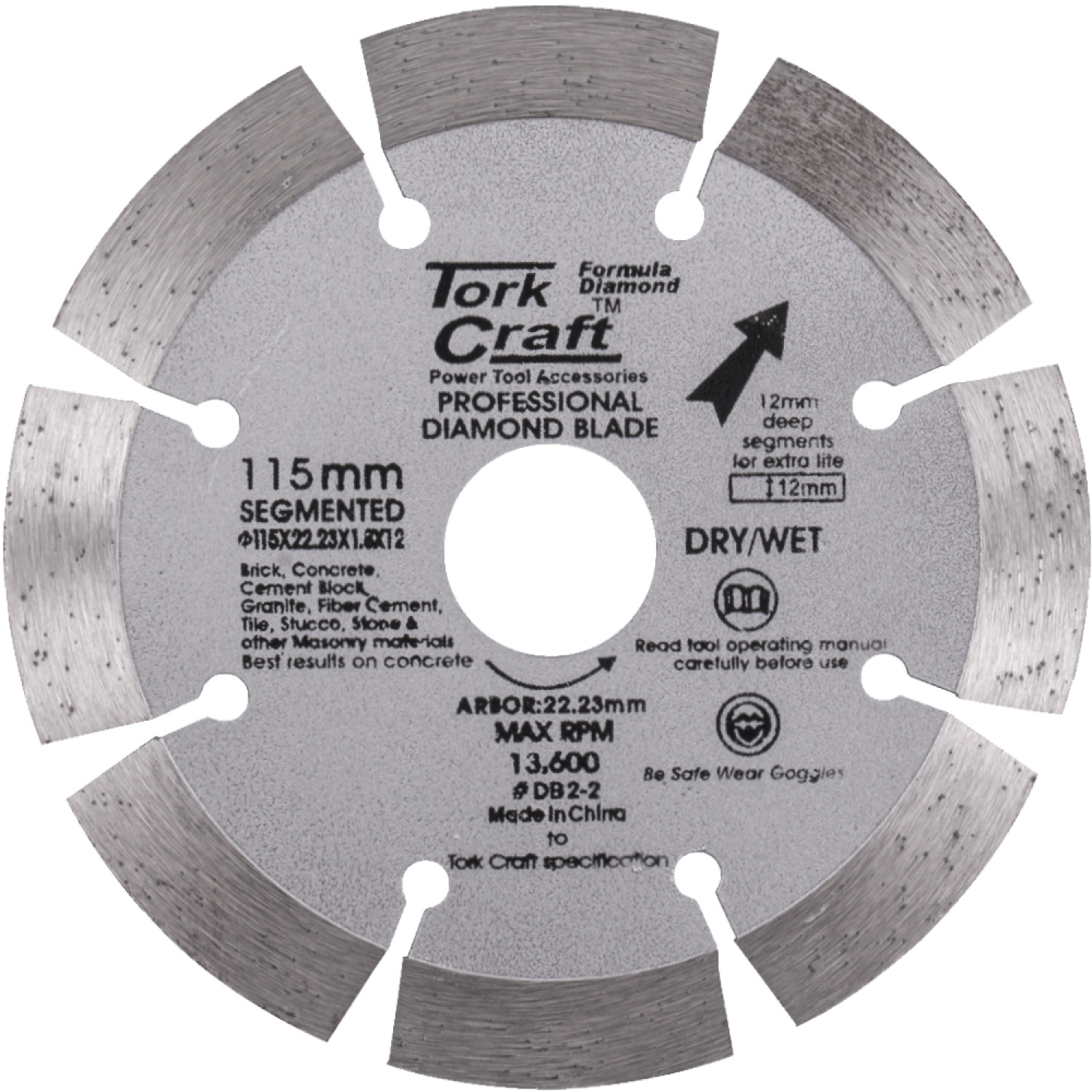 Diamond Blade Segmented 115mm With 12mm Segments