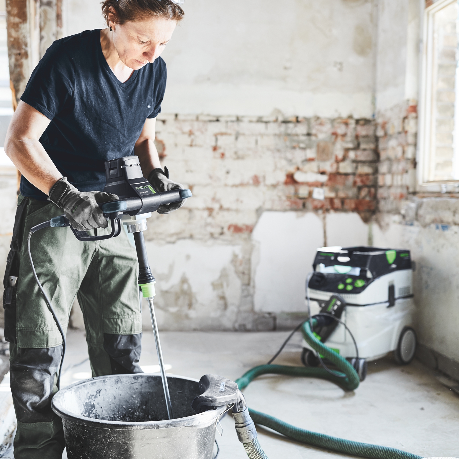 FESTOOL Mx 1000 Re Ef Hs2 Stirrer 1020w With Hs 2 Spiral Stirrer And Dust Extraction