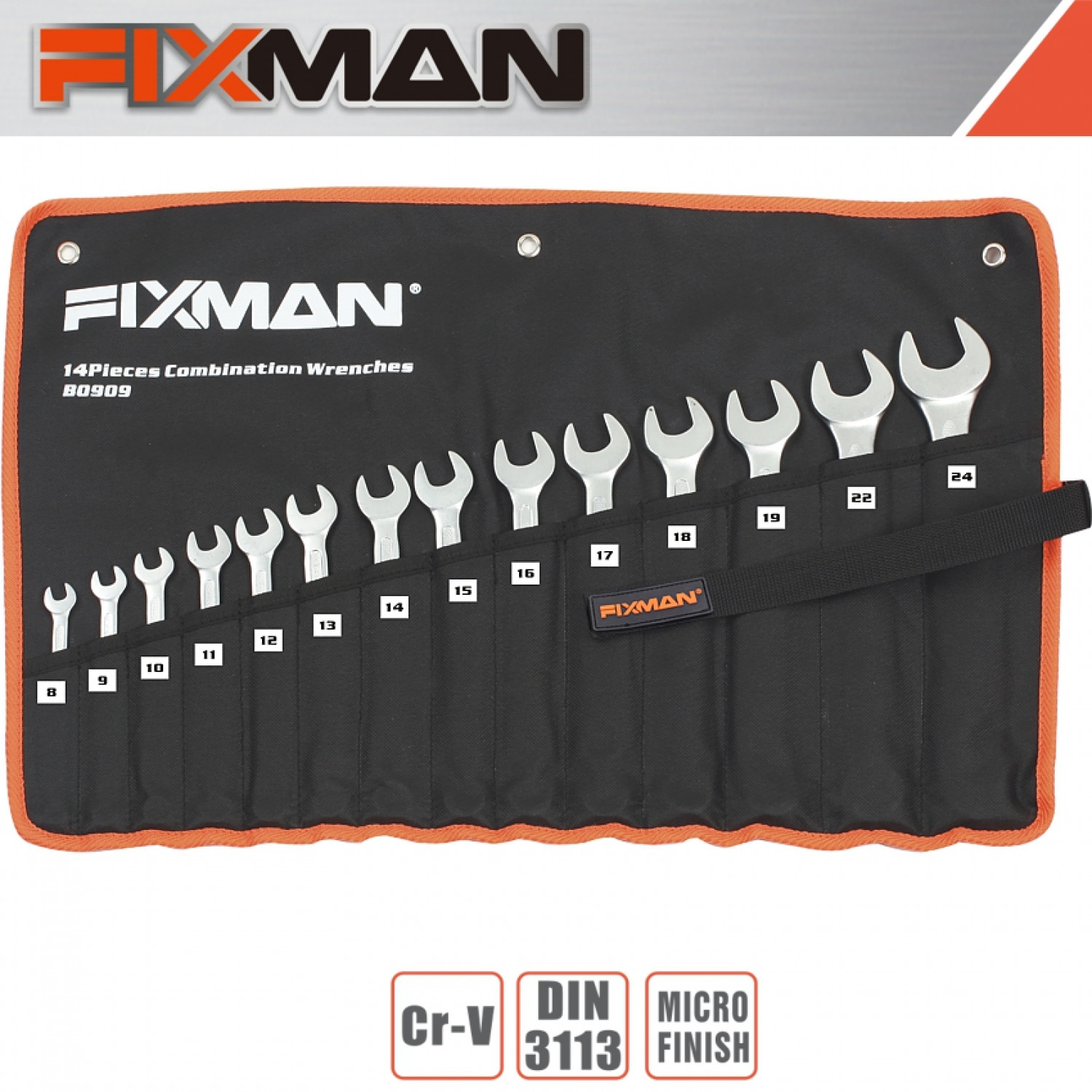 FIXMAN 14pcs Combination Spanner Set 8mm - 24mm