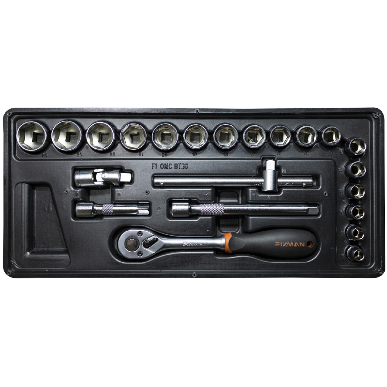 FIXMAN 22-pc 3/8' Dr.sockets & Accessories