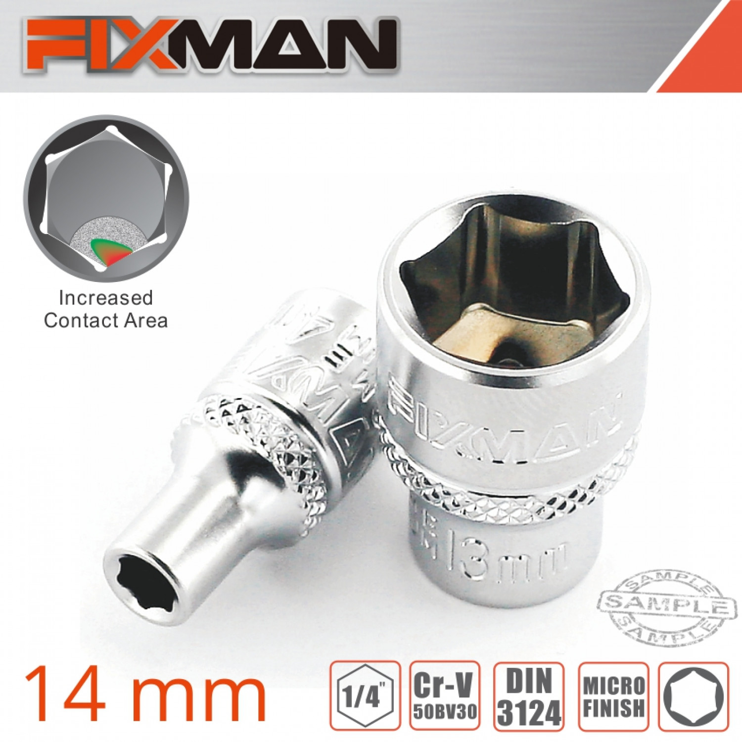 FIXMAN 1/4' Drive Hex Socket 14mm