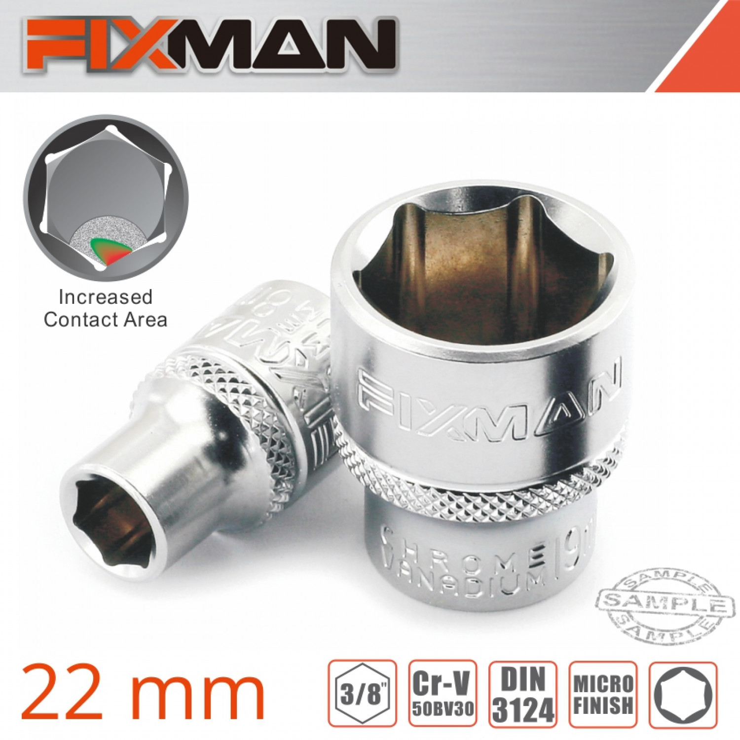 FIXMAN 3/8' Drive Hex Socket 22mm