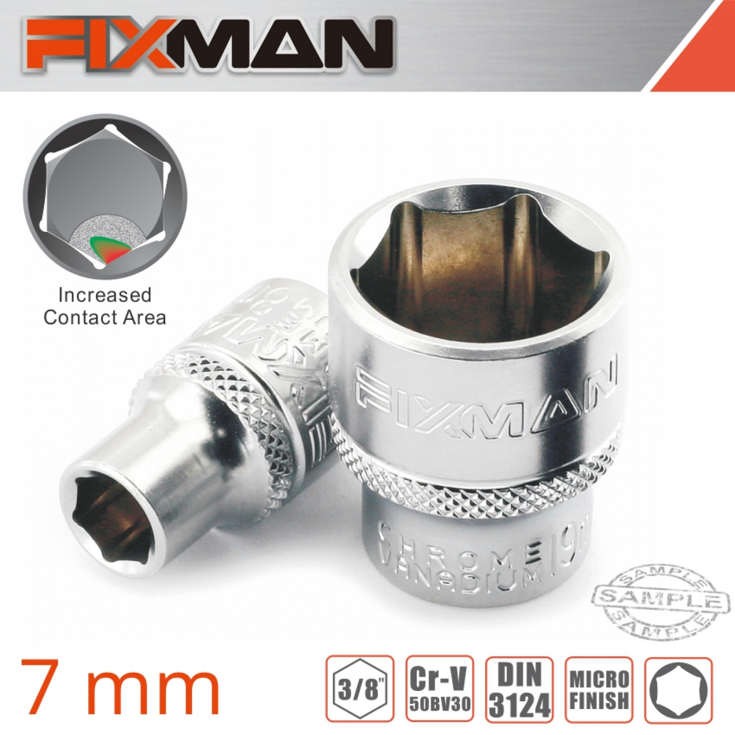 FIXMAN 3/8' Drive Hex Socket 7mm