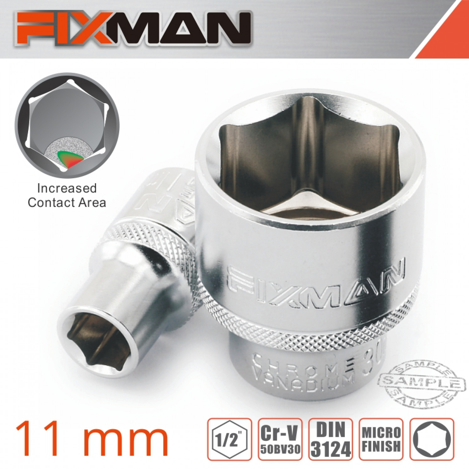 FIXMAN 1/2' Drive Hex Socket 11mm X 21.8mm