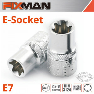 FIXMAN 3/8' Drive E-socket 6 Point E7