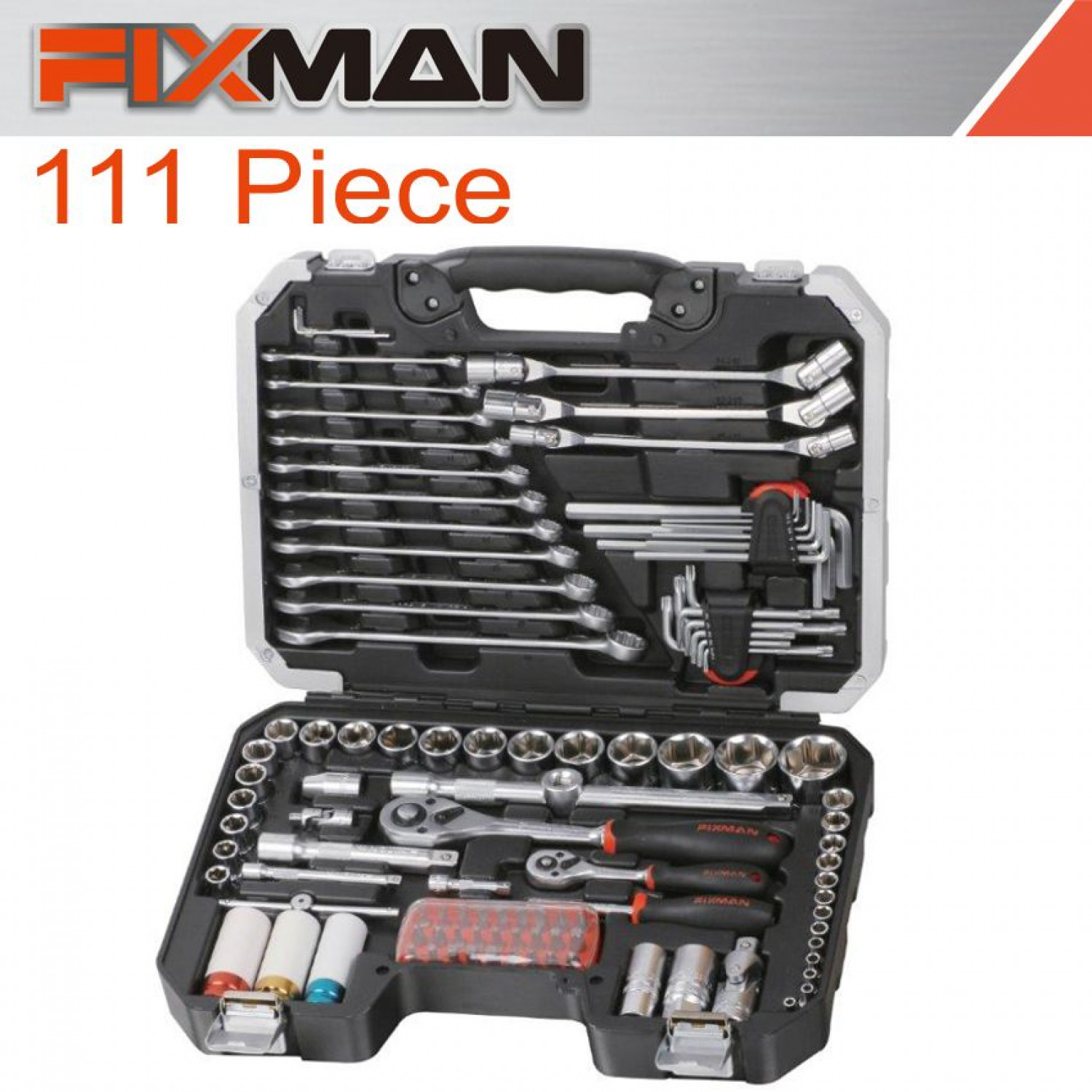 FIXMAN Socket Tool Set 111pc 1/4'&1/2' Drive
