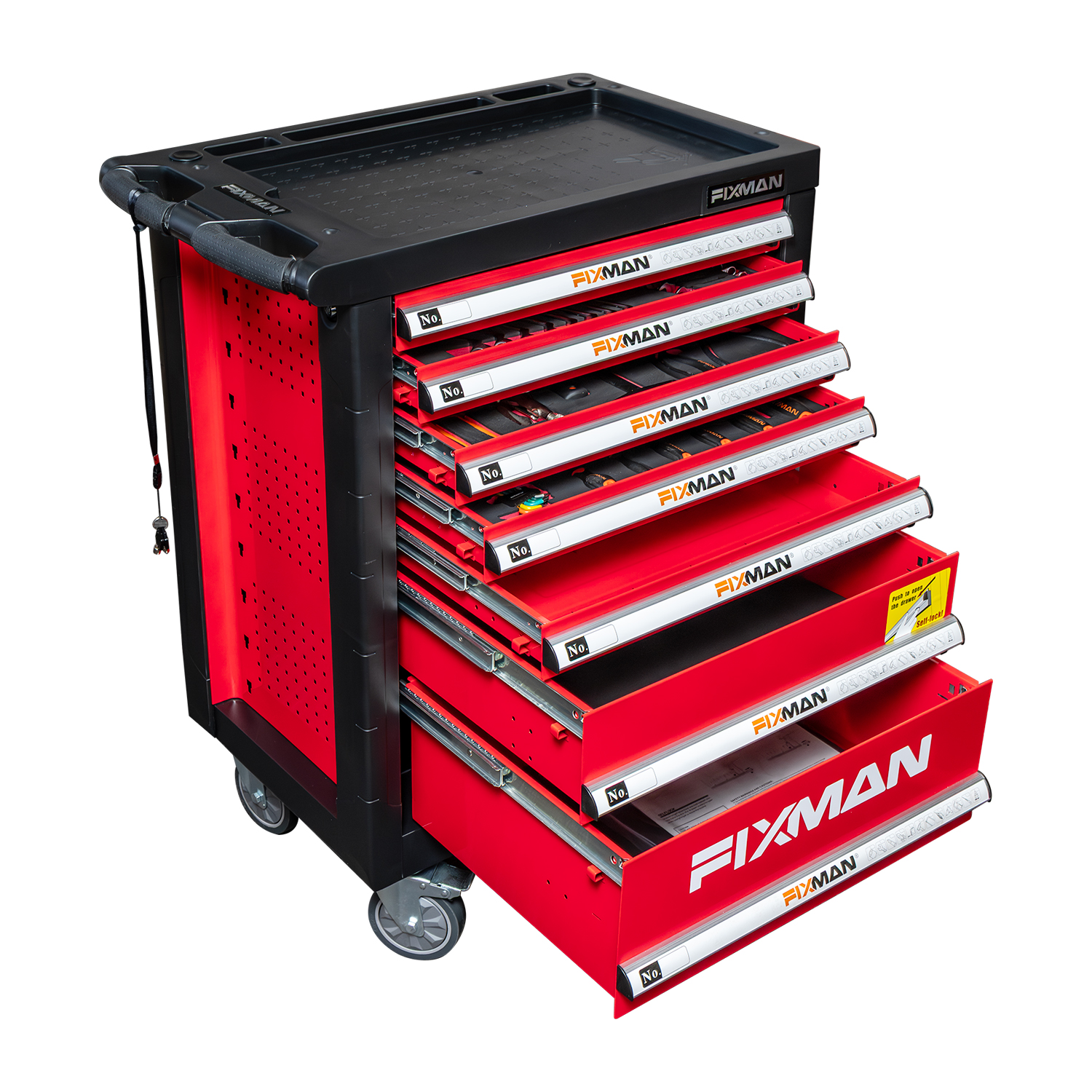 FIXMAN 7 Drawer Ind. Roller Cabinet With 133pc Mechanics Tool Set