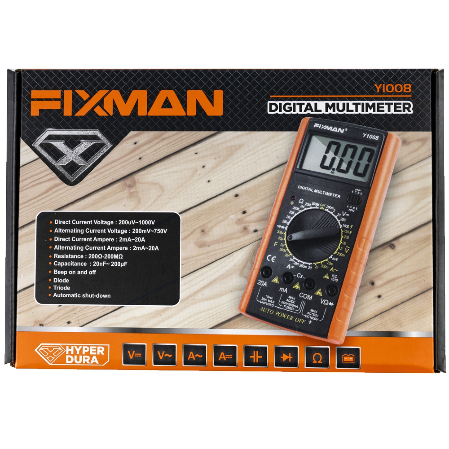FIXMAN Multimeter Dc/ac 200mv,2v,20v,200v,1000v 9v Bat