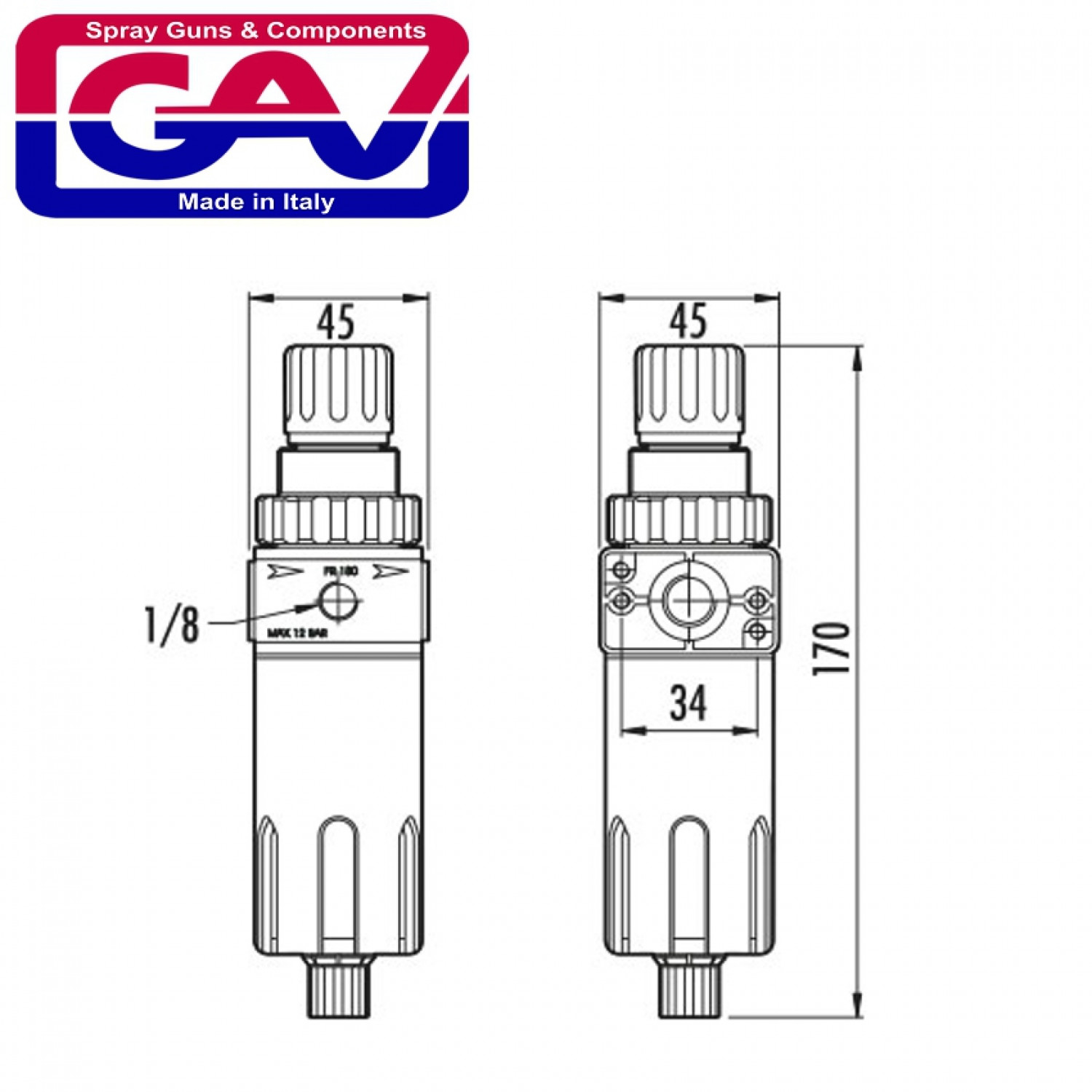 Filter/regulator 1/4' In Line