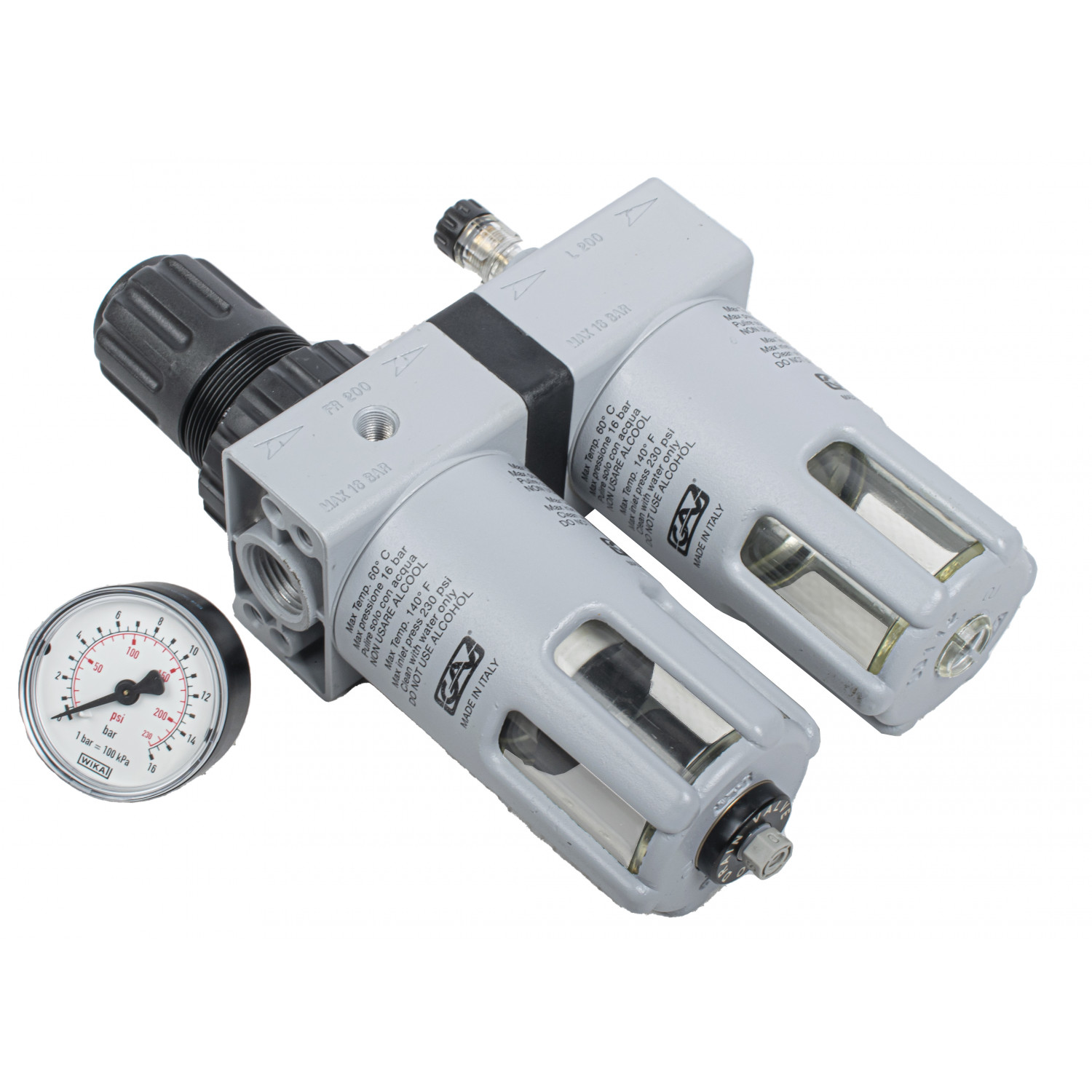 Filter Regulator Lubricator 1/2' With Auto Drain