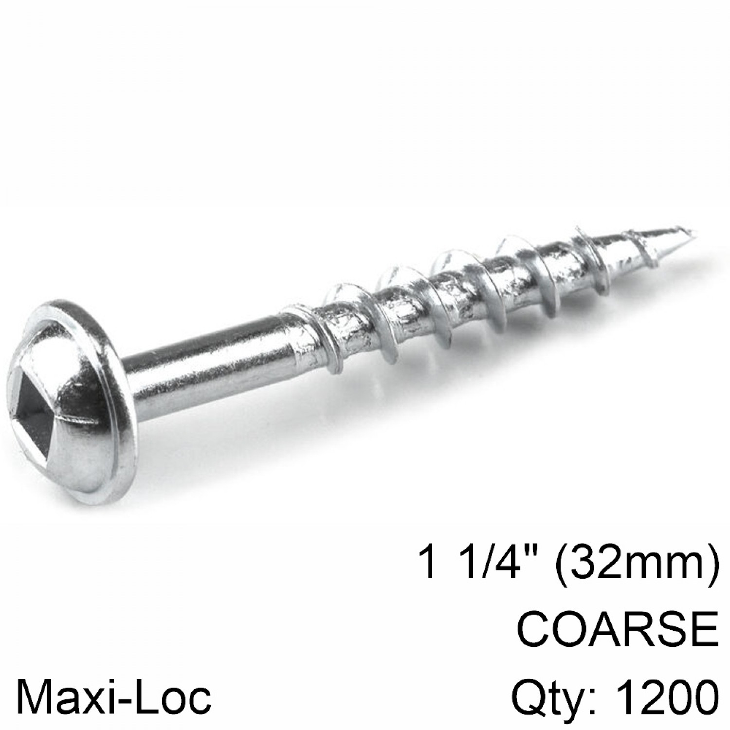 KREG Zinc Pocket Hole Screws 32mm 1.25' #8 Coarse Thread Mx Loc 1200ct