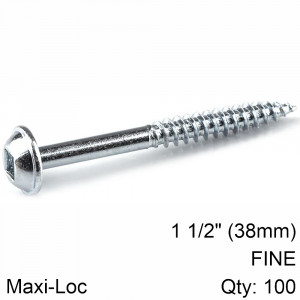 KREG Zinc Pocket Hole Screws 38mm 1.50' #7 Fine Thread Mx Loc 100ct