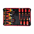 14pc Screwdriver Ph Sl & Pliers Set Electricians Insulated Vde In Case