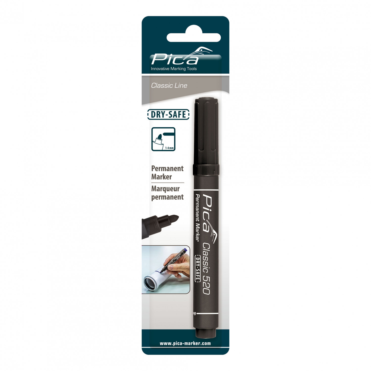 Permanent Marker 1-4mm Round Tip Black Blister