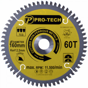 Saw Blade Tct 160 X 2.2 X 20 X 60t Alum. Prof.