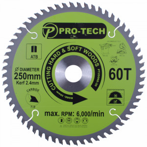 Saw Blade Tct 250 X 2.4 X 30 X 60t Wood Prof.