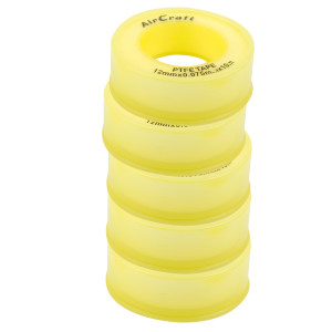 Ptfe Tape 12mmx0.075mmx10m X 5 Rolls Pack
