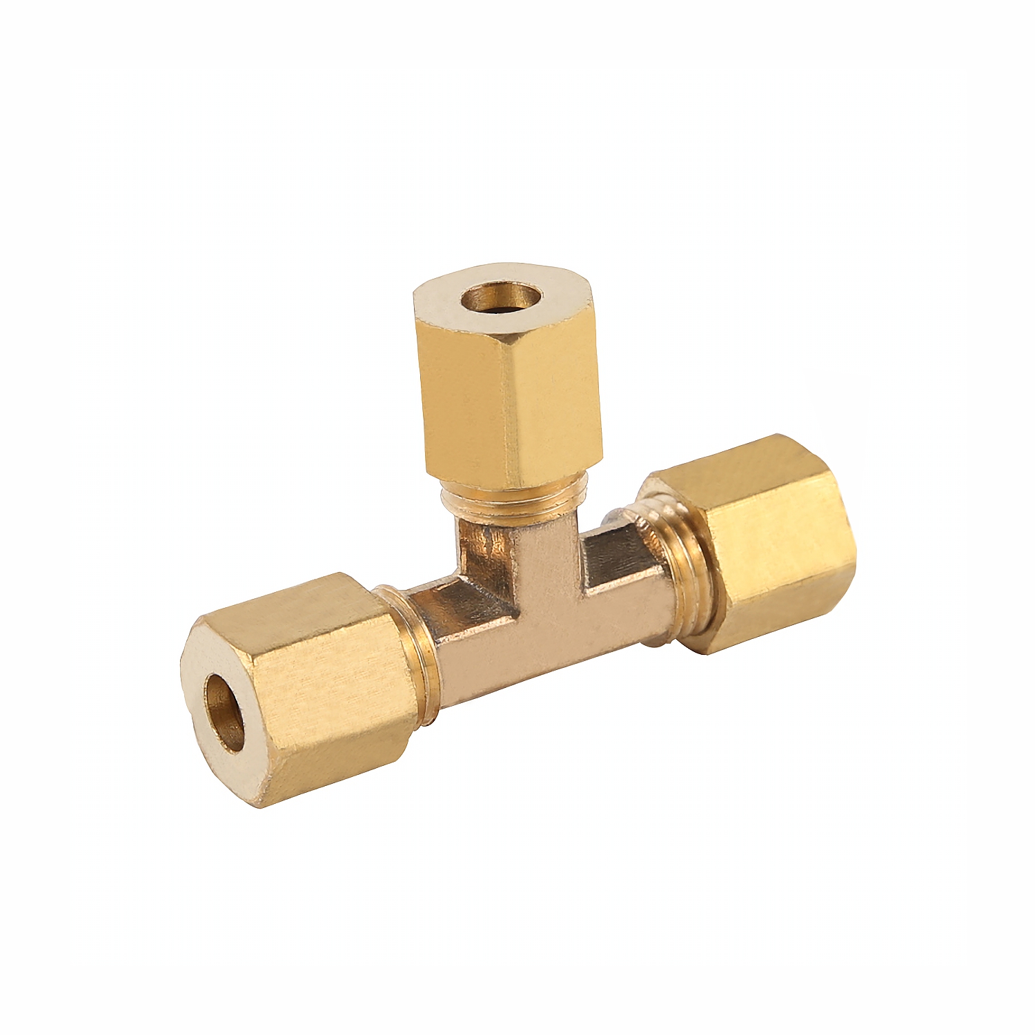 Red. Conical Tee Brass 5/8" X 5/8" X 3/8"